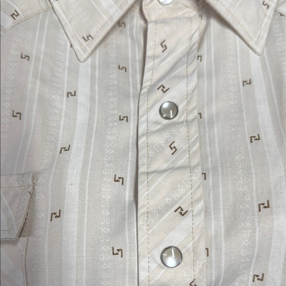 Youngbloods Cream Western Style Casual Button Down Shirt - Picture 4 of 5